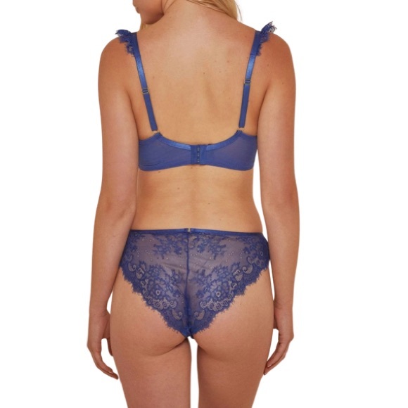 BNWT WOLF & WHISTLE Millie Eyelash Lace Brief Blue size 16 - Picture 3 of 8